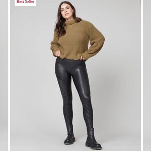 Spanx faux leather moto leggings